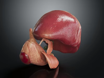 Realistic 3D Model of Human Liver Gallbladder and Organ Anatomical Structures 3d model