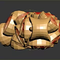 Golden Fashion Pendant Featuring Red Gemstones And Curved Design For Clothing