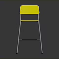 Modern Yellow Bar Stool With Metal Frame And Comfortable Seat Design