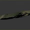 Mountainous Terrain 3D Model With Green Vegetation And Snow Covered Areas