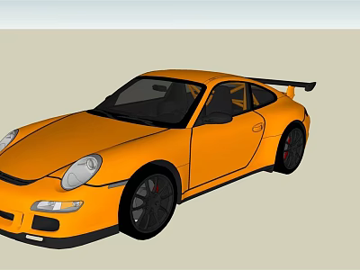 Orange Sports Car With Black Wheels Rear Spoiler And Modern Design 3d model