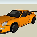Orange Sports Car With Black Wheels Rear Spoiler And Modern Design