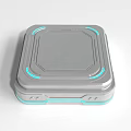Modern Electronic Device Gray Square Design With Blue LED Lights On Edges