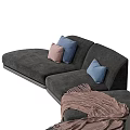 Comfortable Gray Sectional Sofa With Colorful Throw Pillows Cozy Blanket And L Shaped Design