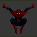 Spider-Man Dynamic Crouching Stance With Red And Blue Suit And Outstretched Arms