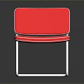 Red Modern Chair With White Frame And Comfortable Seat Cushion Backrest