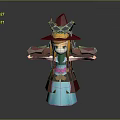 Child Wearing Red And Blue Wizard Costume With Hat Robe And Outstretched Arms