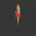 Two Rocket Designs Featuring Orange And White Bodies With Red Details On Gray Background