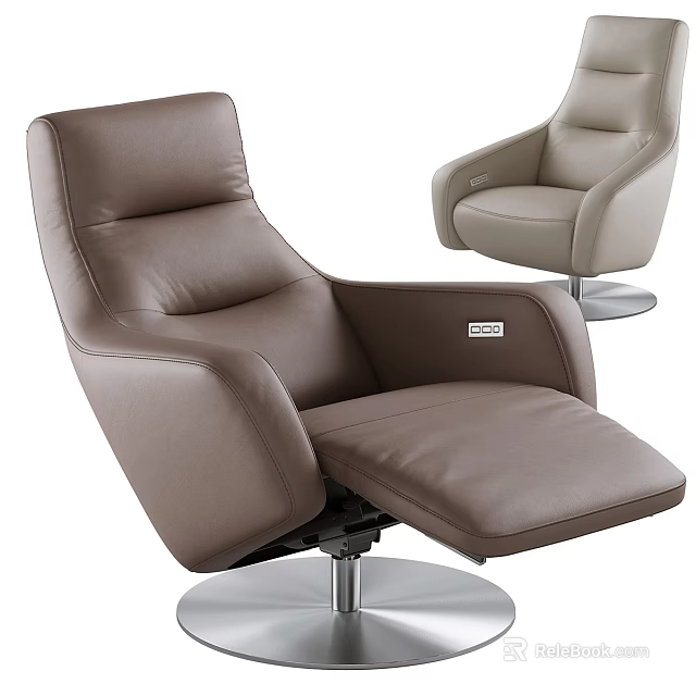 Modern Leather Office Chairs With Swivel Base And Reclining Feature 3d model
