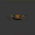 Orange and Gray Multi wheeled Concept Vehicle with Modern Design and Orange Hubcaps