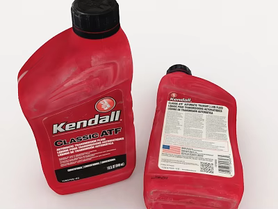 Kendall GL45 ATF Red Bottles With Labels And US Flag Specifications 3d model