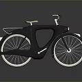 Sleek Black Modern Bicycle With Light Brown Seat And White Wheels Reflection
