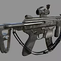 Tactical Assault Rifle Design With Scope Magazine Tactical Rail And Adjustable Stock