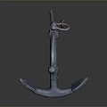 Blue Metal Vintage Anchor Decorative Living Accessory With Rustic Home Design
