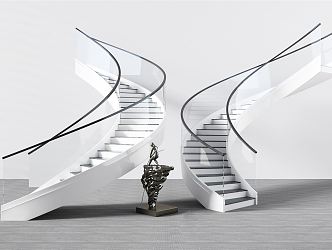 modern revolving staircase 3d model