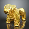 Decorative Gold Animal Shaped Furniture Ornament With Detailed Pattern For Home Decor