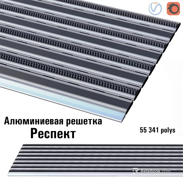 Respekt Decorative Ornament Set with Aluminum Grille 3D Model 55341 Polys 3d model 