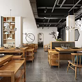 Modern Minimalist Hotpot Restaurant Interior Design With Wooden Tables Chairs Pendant Lights And Neat Layout