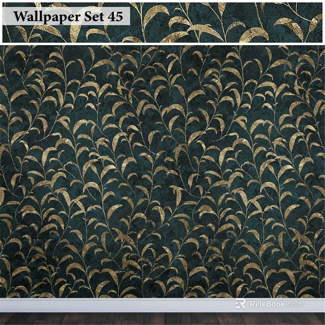 Ornate Decorative Component With Dark Background And Intricate Golden Leaf Pattern 3d model 