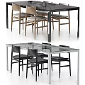 Modern Table And Chair Sets With Glass Top Black Chairs And Light Wooden Seats
