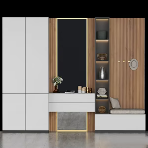 Modern porch aisle corridor cabinet mirror 3d model