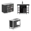 Modern Wine Cabinets With Mobile Design Glass Doors And Storage Shelves