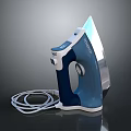 Rowenta Blue And White Electric Iron With Power Cord And Modern Design