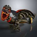 Mystical Game Movie Character Dragon With Red Eyes Open Mouth Wings And Golden Tail Tip