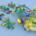 Colorful Playground Equipment for Children Including Slides Swings and Climbing Frames