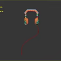 Modern Colorful Computer Headphones With Red Cable And Stylish Design