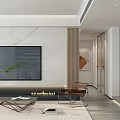Modern Dining And Living Room Interior With Large Window City View Sofa Dining Table Chairs