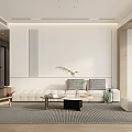 Modern Living Room Interior Design With White Sofa Wicker Chair And Large Window View