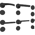 Collection of Black Door Handles with Various Styles and Lock Cylinders