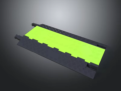 Green Floor Mat With Black Base Textured Surface And Anti Slip Design 3d model