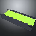 Green Floor Mat With Black Base Textured Surface And Anti Slip Design