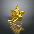 Luxurious Gold Star Shaped Furniture Decor With Lion Head Design And Shiny Surface