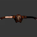 3D Female Warrior Character In Red Black Outfit With Arm Guards And Outstretched Arms