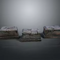 Three Cracked Storage Boxes For Home Living And Organizing Use