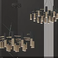 Sleek Modern Chandelier Design With Metal Frame And Multiple Lights In Living Room Interior