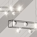 Modern Pendant Lights With Geometric Frames And Glass Balls 3d model