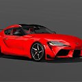 Red Sports Car Featuring Black Roof Sleek Design And Sporty Exterior Details