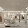 Elegant Style Clothing Store With Modern Interior Archway Entrance And Clothing Displays