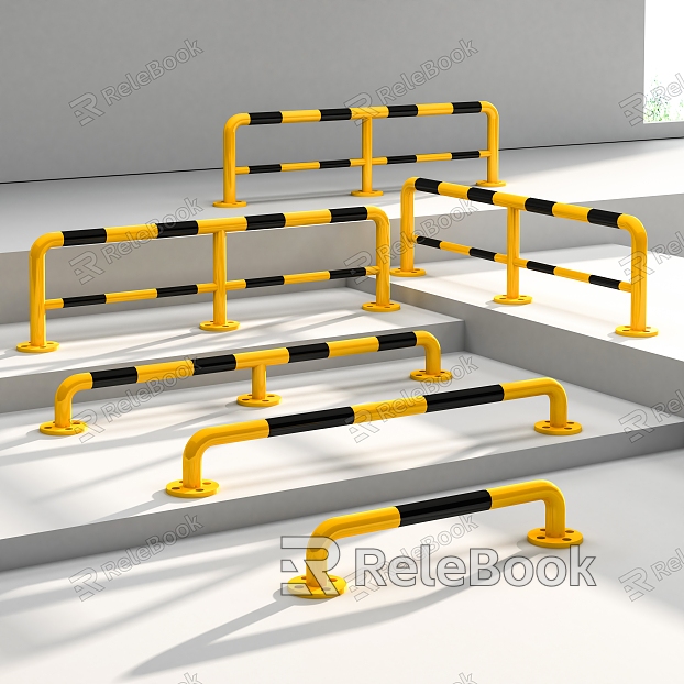 Guardrail isolation belt anti-collision guardrail vehicle blocking pile ground pile model