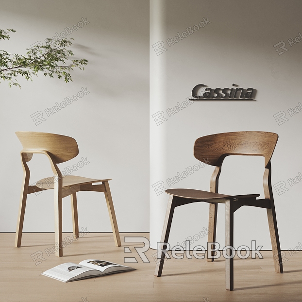 cassina Dining Chair Combination Dining Chair Single Chair Chair Wood model