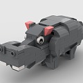 Lego toy animal hippo 3d model