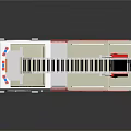 Red and white detailed fire truck model with extended ladder and shiny wheels