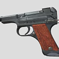 Vintage Pistol With Wooden Grip And Metal Construction Classic Design