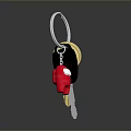 Hardware Tools Keychain With Metal Ring Keys And Red House Charm