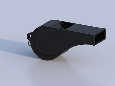 Black Sports Whistle Equipment For Referee Coaching In Sports Games 3d model