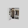 Organized Modern Wardrobe With Hanging Clothes Shelves Drawers Shoes And Bags